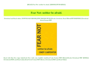 [READ] Fear Not neither be afraid. [EBOOK EPUB KIDLE]