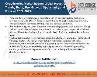 Cyclodextrins Market