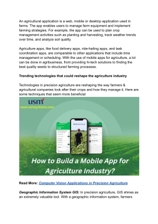 How to Build a Mobile App for Agriculture Industry
