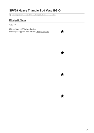 creativegateways.com-SFV29 Heavy Triangle Bud Vase BG-O
