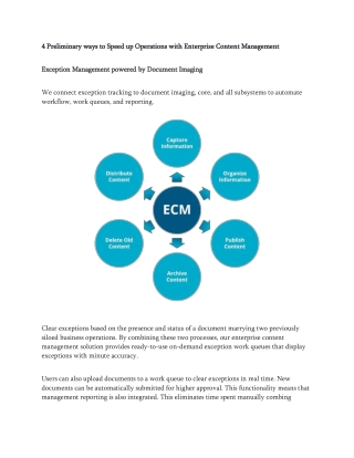 4 Preliminary ways to Speed up Operations with Enterprise Content Management