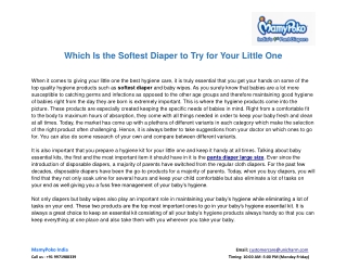 Which Is the Softest Diaper to Try for Your Little One
