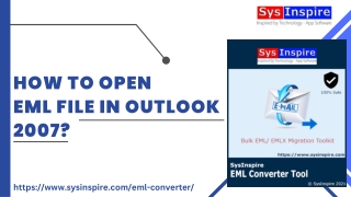 How to open EML file in Outlook 2007?