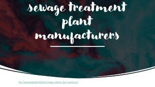 sewage treatment plant manufacturers- sewagetreatmentplants.in