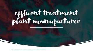 effluent treatment plant manufacturer- sewagetreatmentplants.in