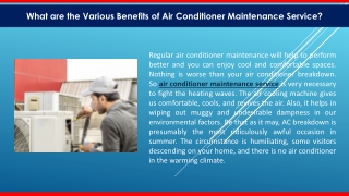 What are the Various Benefits of Air Conditioner Maintenance Service?