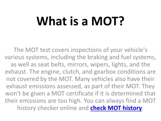 What is a MOT?