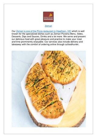 Upto 10% Offer at Zemari Hawthorn Restaurant- Order Now!!