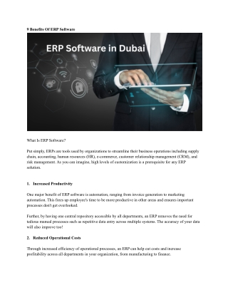 ERP Software in Dubai