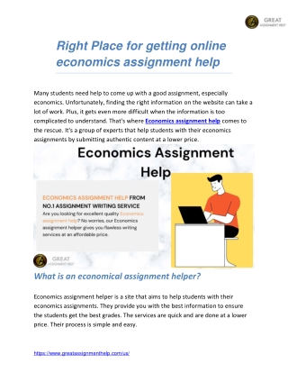 Right Place for getting online economics assignment help (1)