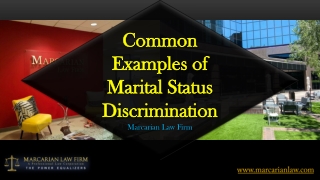 Common Examples of Marital Status Discrimination