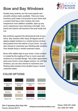 Bow and Bay Windows | door and window installation tucson