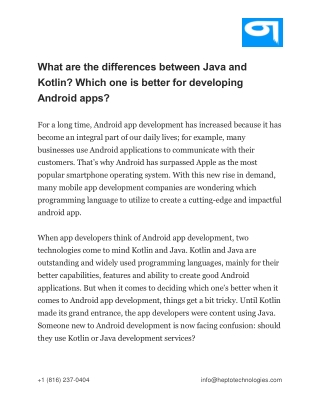 What are the differences between Java and Kotlin