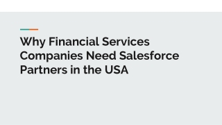 Why Financial Services Companies Need Salesforce Partners in the USA?