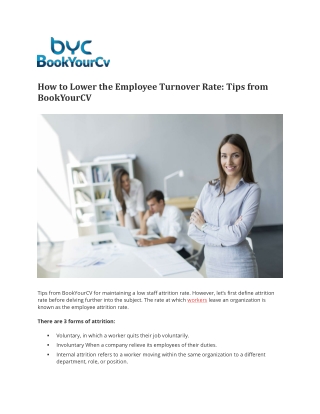 How to Lower the Employee Turnover Rate: Tips from BookYourCV