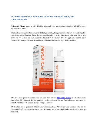 De bästa sakerna att veta innan du köper Minoxidil Skum, and Sminkborst Set pdf