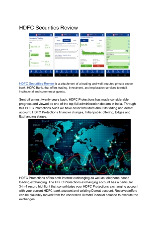 Hdfc Securities review