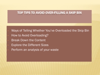 Top Tips to Avoid Over-Filling a Skip Bin