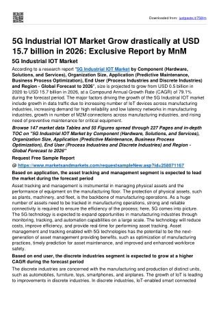 5G Industrial IOT Market Size To Reach $15.7 billion By 2026 | New Opportunities