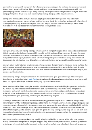 Slot Gratis Tanpa Unduh Tanpa Registrasi