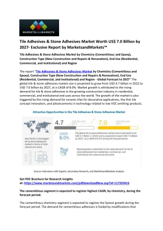 Tile Adhesives & Stone Adhesives Market Estimated to Cross US$ 7.0 billion by 20