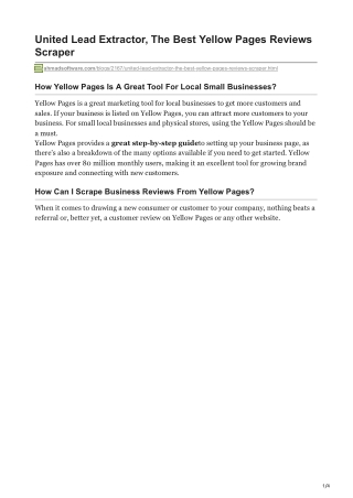 The Best Yellow Pages Reviews Scraper