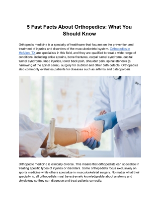 5 Fast Facts About Orthopedics_ What You Should Know