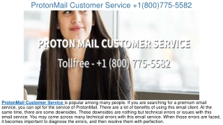 ProtonMail Customer support  1(800) 775 5582