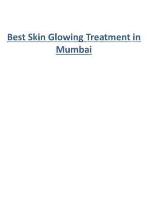 Best Face and Skin Whitening Treatment in Mumbai