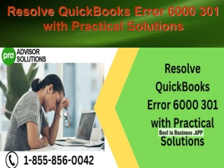 Resolve QuickBooks Error 6000 301 with Practical Solutions