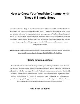 How to Grow Your YouTube Channel with These 5 Simple Steps