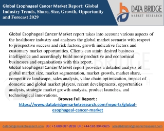 Esophageal Cancer Market report