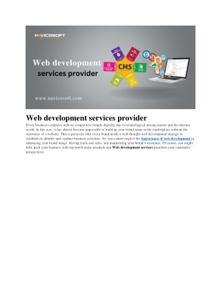 Web development services provider