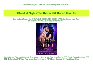 ^READ) Blood of Night (The Thorne Hill Series Book 9) READ PDF EBOOK