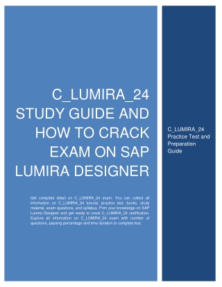 C_LUMIRA_24 Study Guide and How to Crack Exam on SAP Lumira Designer