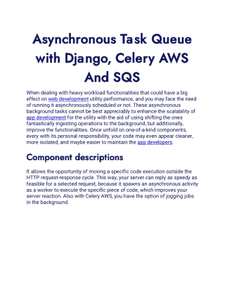 Asynchronous Task Queue with Django, Celery AWS And SQS