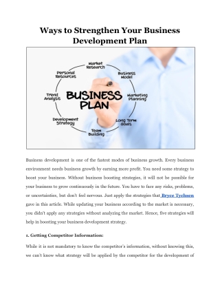 Ways to Strengthen Your Business Development Plan