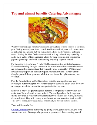 One Of The Best Wedding Catering in Lewisham.