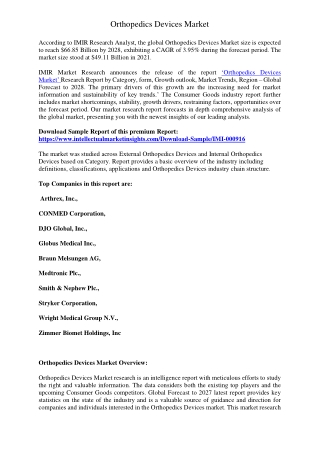 Orthopedics Devices Market