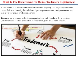 What Is The Requirement For Online Trademark Registration