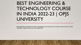 Best engineering & Technology Course in India 2022-23 opjs 1