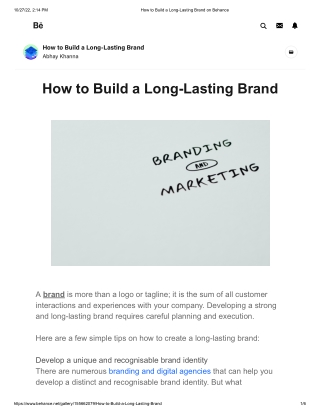 How to Build a Long-Lasting Brand