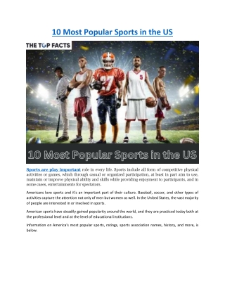 10 Most Popular Sports in the US