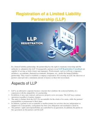 Registration of a Limited Liability Partnership (LLP)