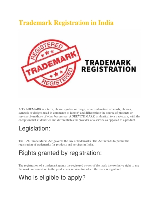 Trademark Registration in India