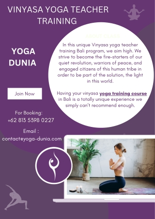 VINYASA YOGA TEACHER TRAINING