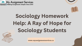 Sociology Homework Help A Ray of Hope for Sociology Students