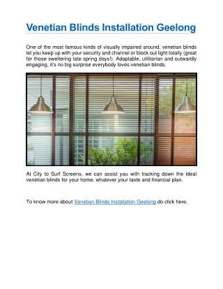 Venetian Blinds Installation Geelong