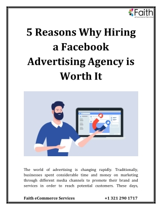 5 Reasons Why Hiring a Facebook Advertising Agency is Worth It