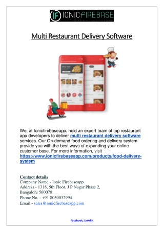 Multi Restaurant Delivery Software